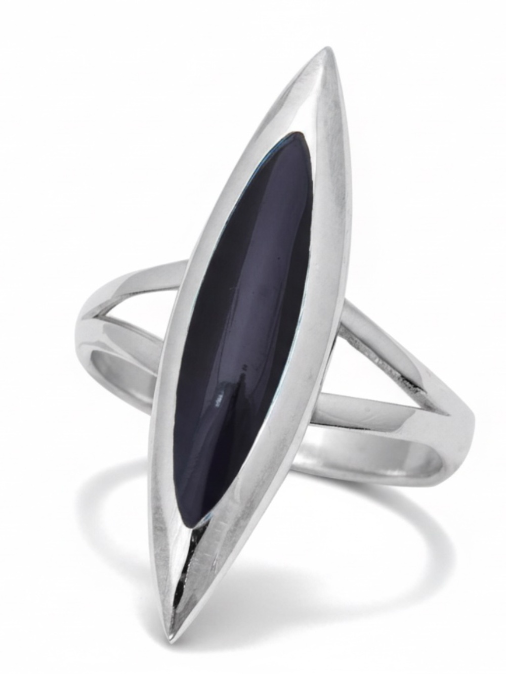 Womens Sterling Silver 925 Blackโ Onyx Cocktail Ring